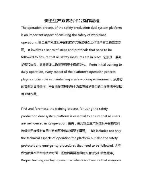 安全生产双体系平台操作流程