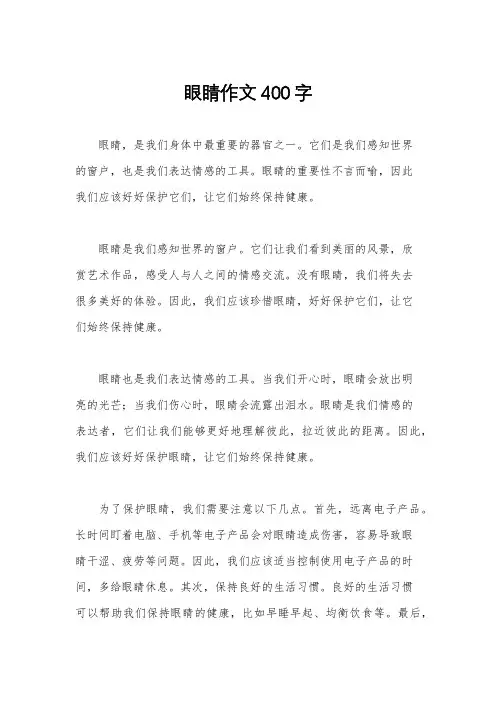 眼睛作文400字
