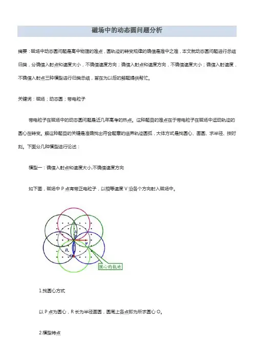 磁场中的动态圆问题分析(供参考)