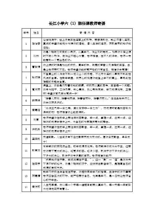 任课教师评语