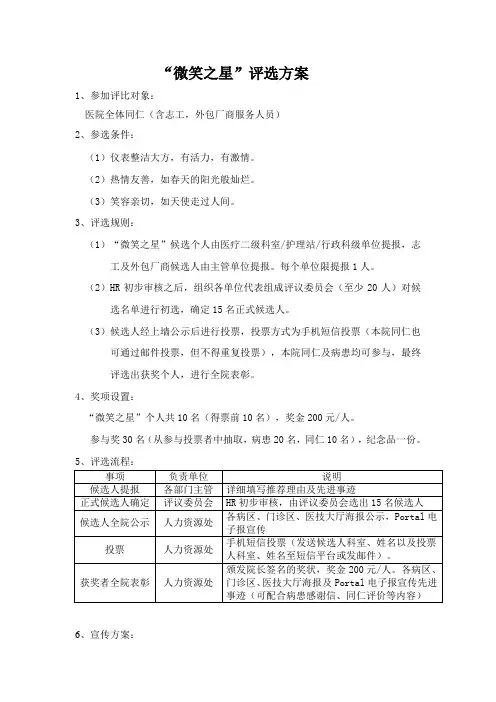 微笑待人活动计划(服务行业适用)