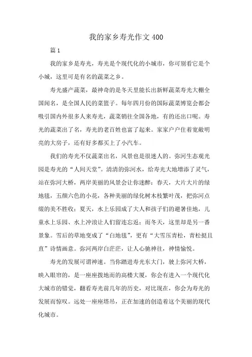 我的家乡寿光作文400