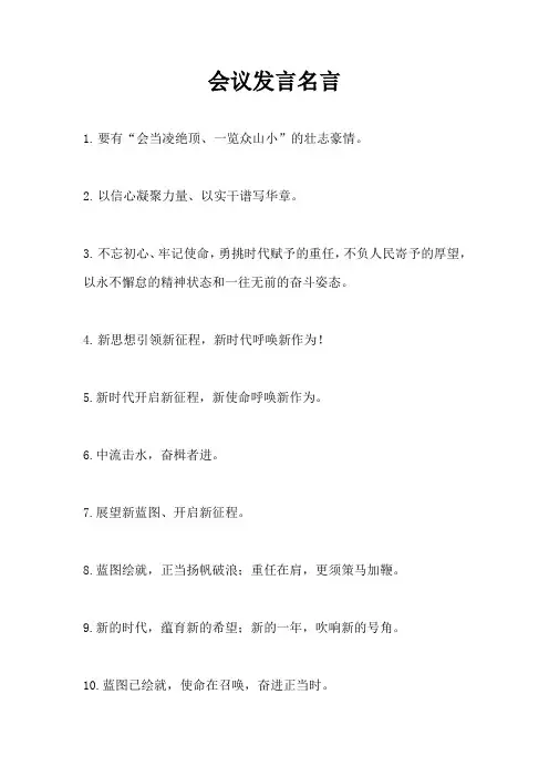 会议发言名言