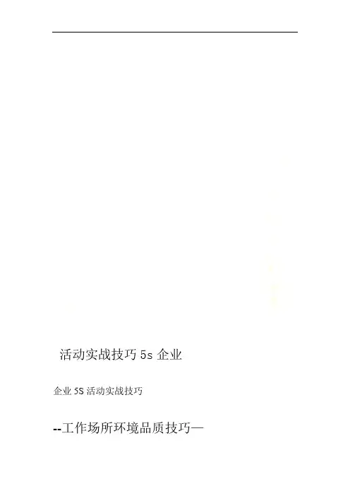 企业5s活动实战技巧