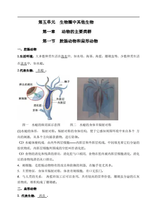 人教版初中生物八年级上册复习提纲(图文并茂)