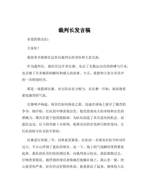 裁判长发言稿