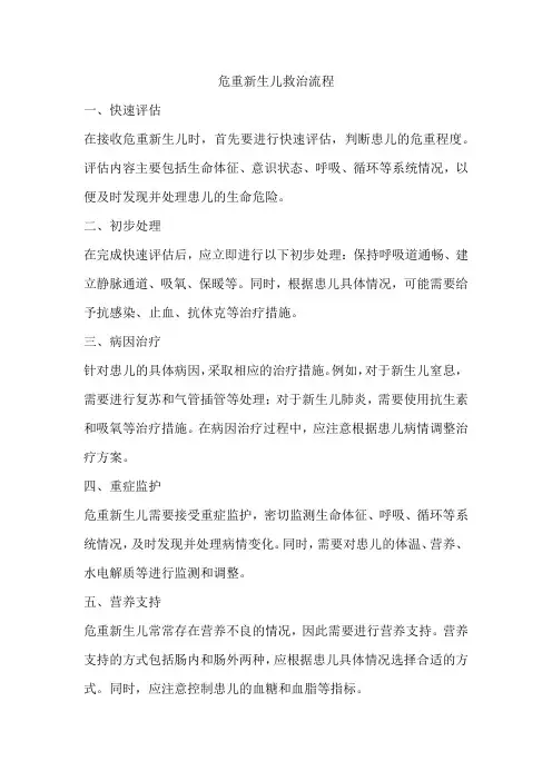 危重新生儿救治流程