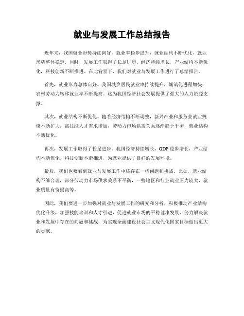 就业与发展工作总结报告
