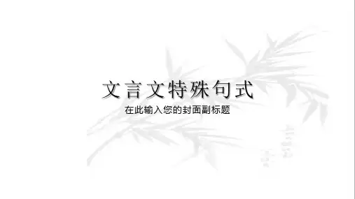 2023届：文言文特殊句式-(全国通用)