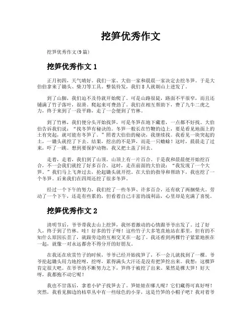 挖笋优秀作文