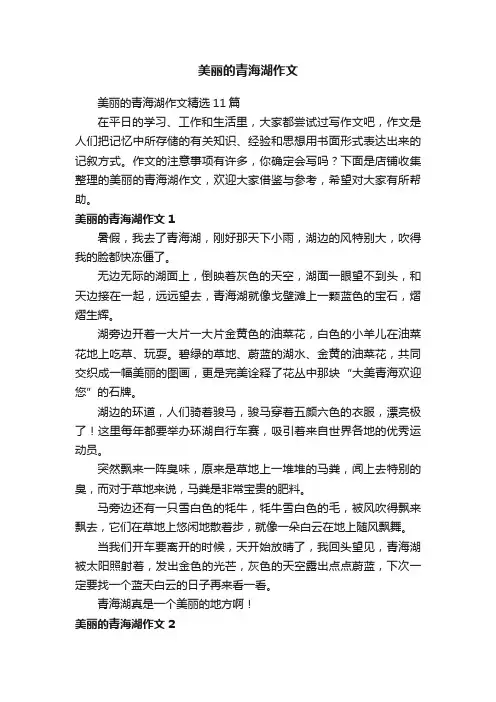 美丽的青海湖作文