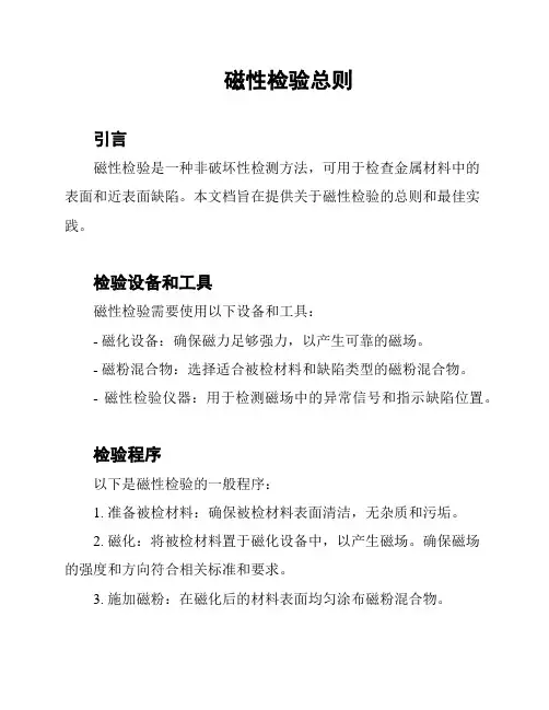 磁性检验总则