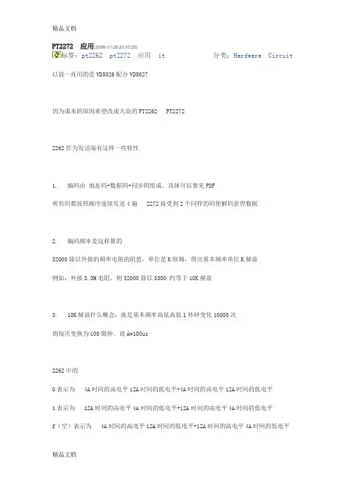 (整理)PT2262芯片使用手册.