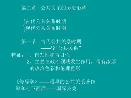 第二章  公共关系的历史沿革