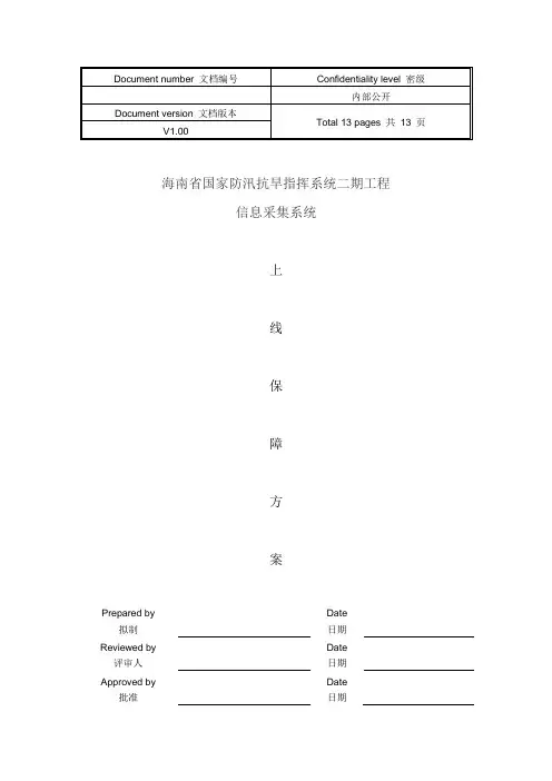 系统上线方案设计实用模板样本