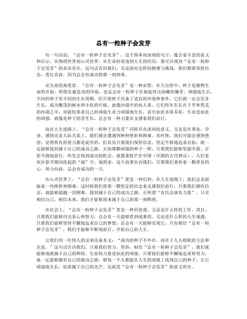总有一粒种子会发芽