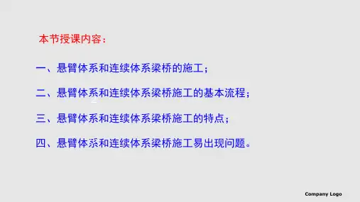 悬臂和连续梁桥施工PPT课件