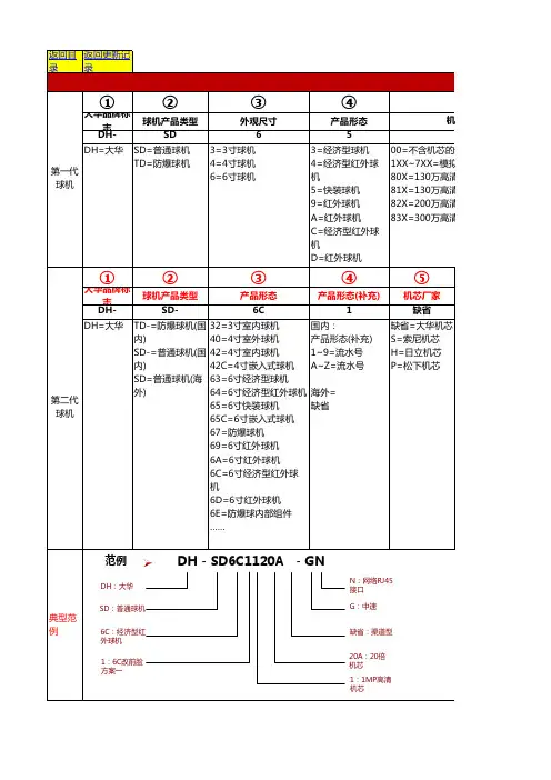 大华股份产品命名规则V1.0