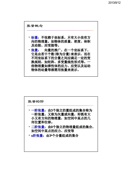 张量概念及其基本运算