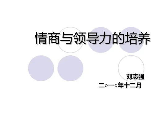 情商与领导能力的培养.ppt