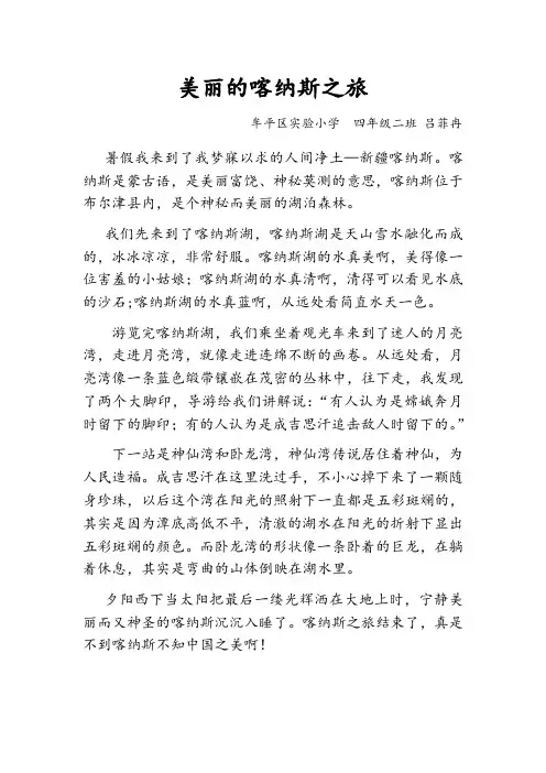 美丽的喀纳斯之旅(吕菲冉)