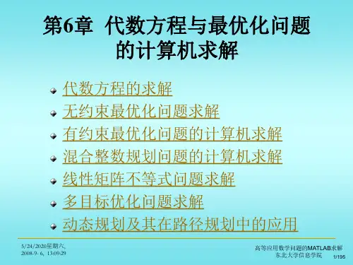 第6章  代数方程与最优化问题的计算机求解