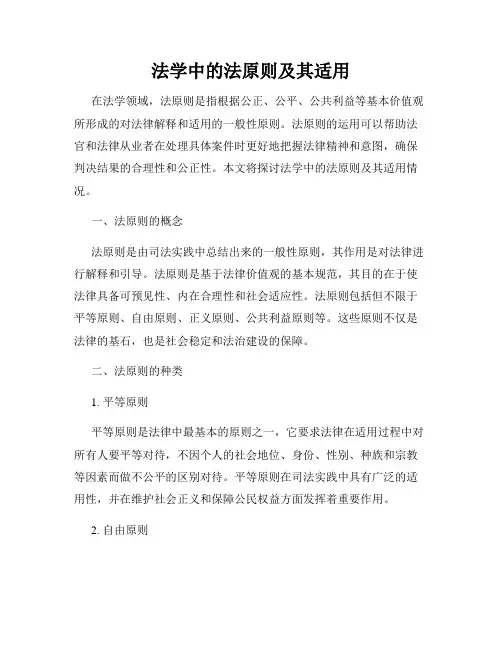 法学中的法原则及其适用
