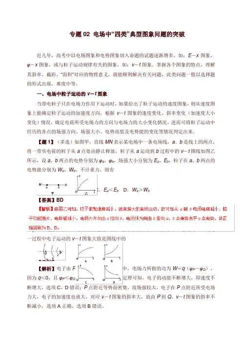 2019年高考物理双基突破二专题02电场中“四类”典型图象问题的突破精讲【word版】.doc