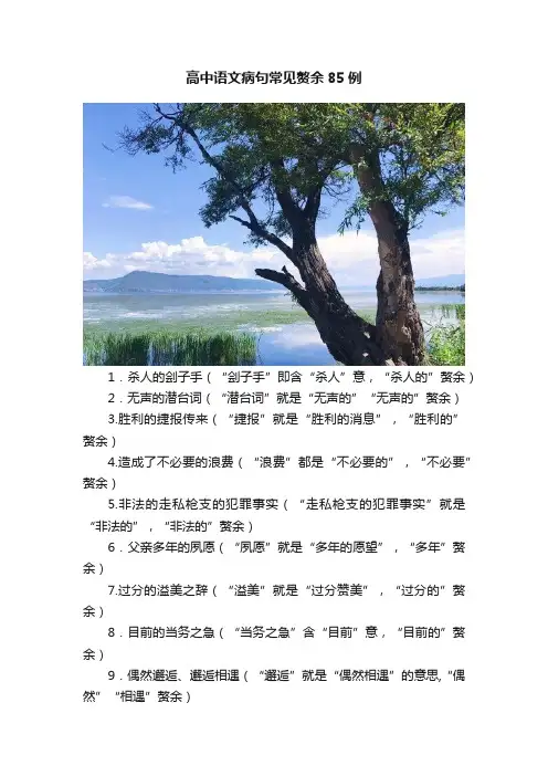 高中语文病句常见赘余85例