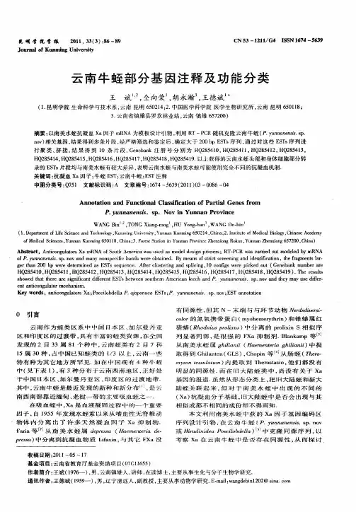 云南牛蛭部分基因注释及功能分类