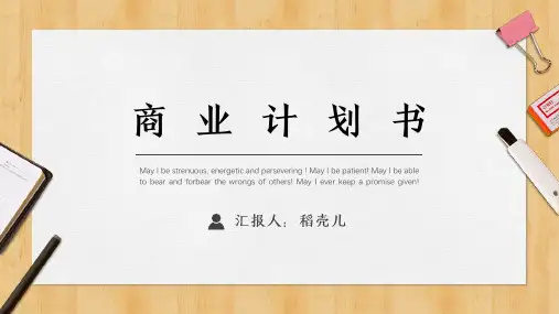 简约商务风商业计划书PPT