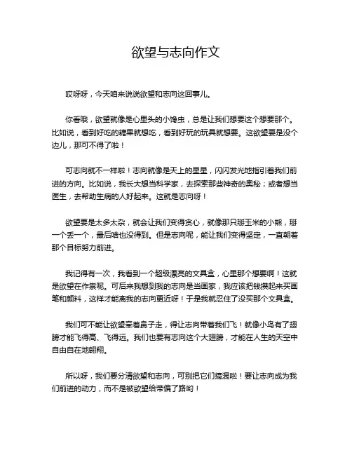 欲望与志向作文