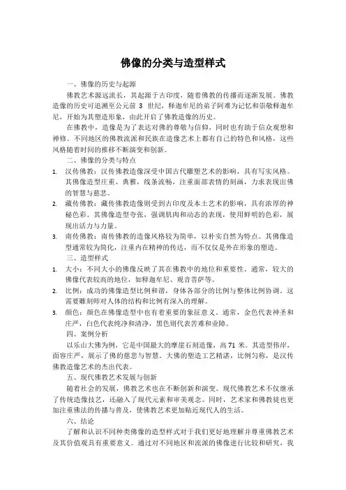 佛像的分类与造型样式