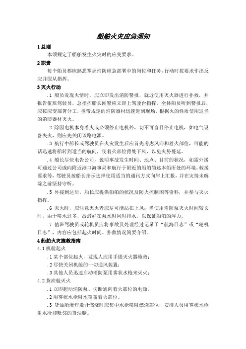 船舶火灾应急须知