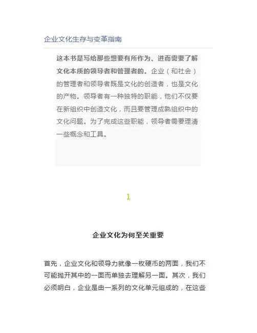企业文化生存与变革指南