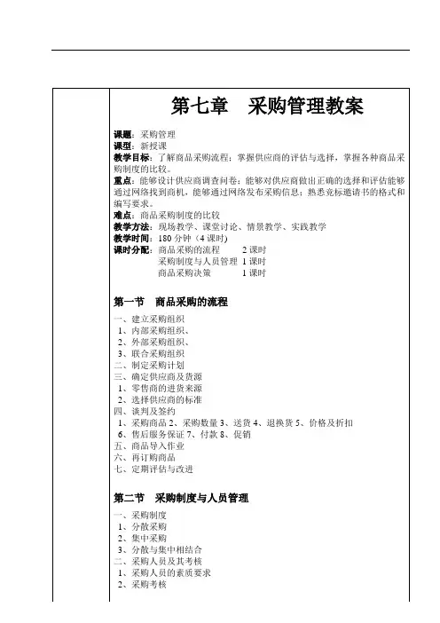 采购管理教案
