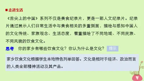 高中政治第一单元文化与生活第一课文化与社会1体味文化课件新人教版必修