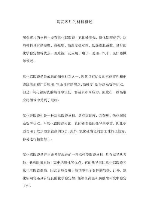 陶瓷芯片的材料