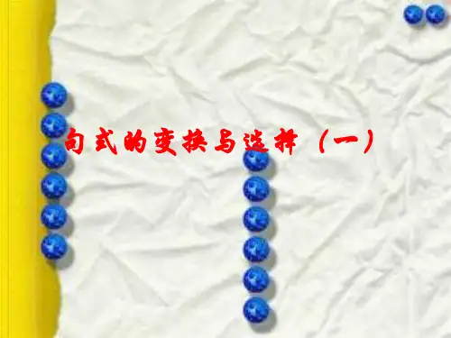 (俺的定稿)句式的变换与选择课件 苏教版
