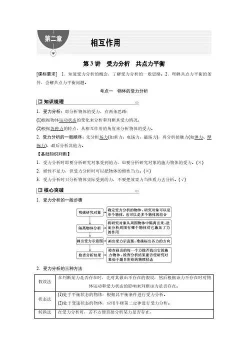 第二章 第3讲 受力分析 共点力平衡-2025高三总复习 物理(新高考)