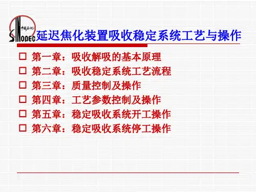 延迟焦化装置吸收稳定系统工艺与操作资料