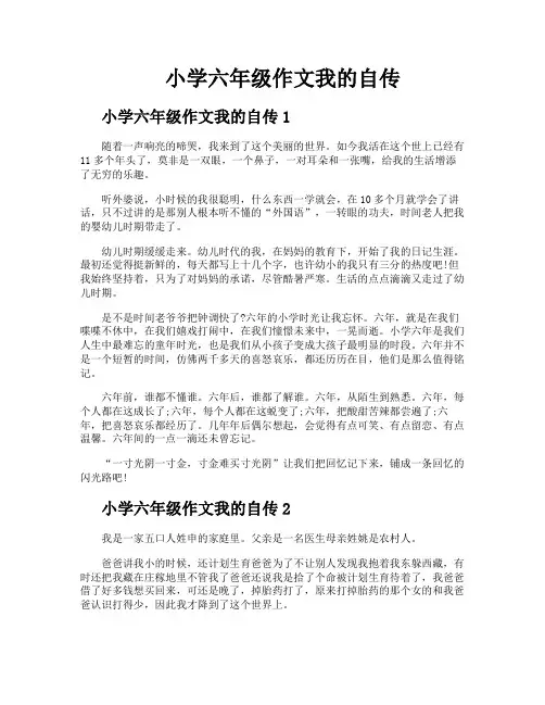 小学六年级作文我的自传