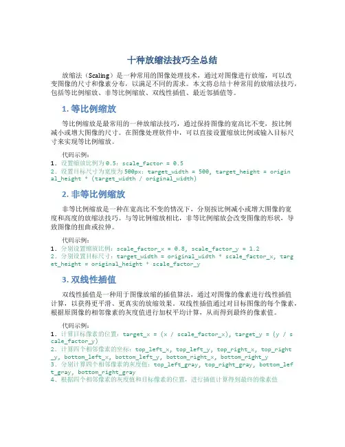 十种放缩法技巧全总结