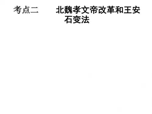 高二历史北魏孝文帝改革和王安石变法