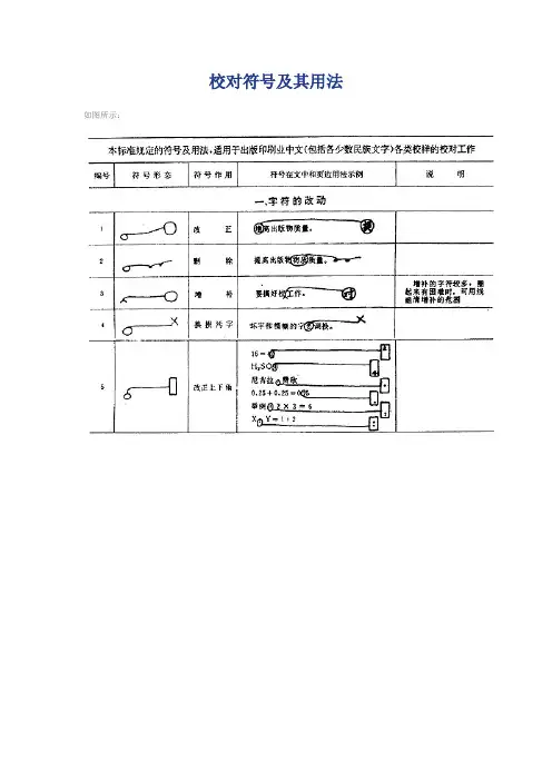 校对符号及其用法