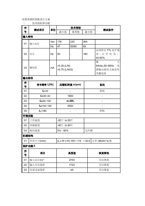 冰箱变频控制板的设计方案