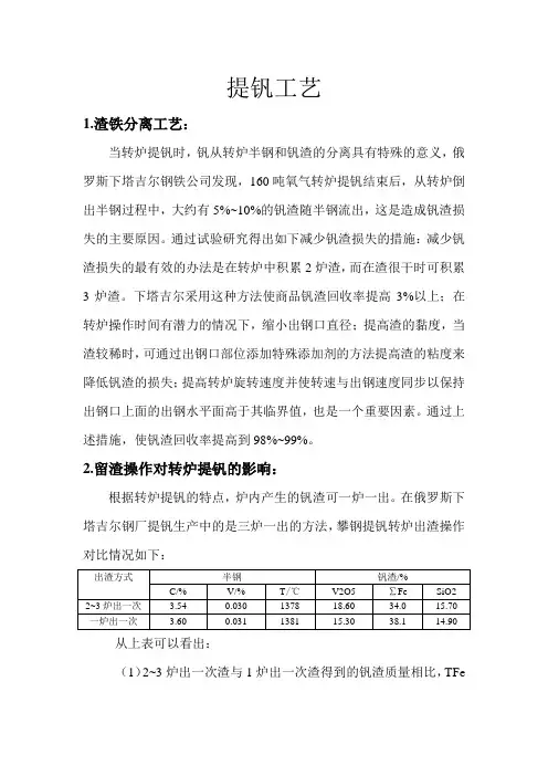 国内外提钒工艺