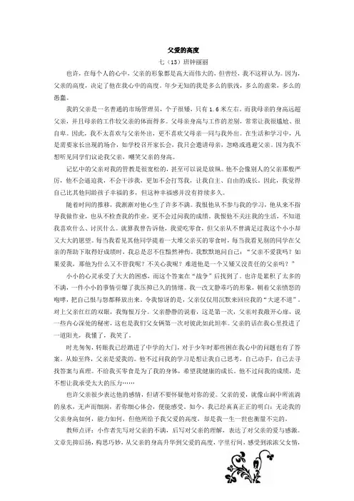 父爱的高度