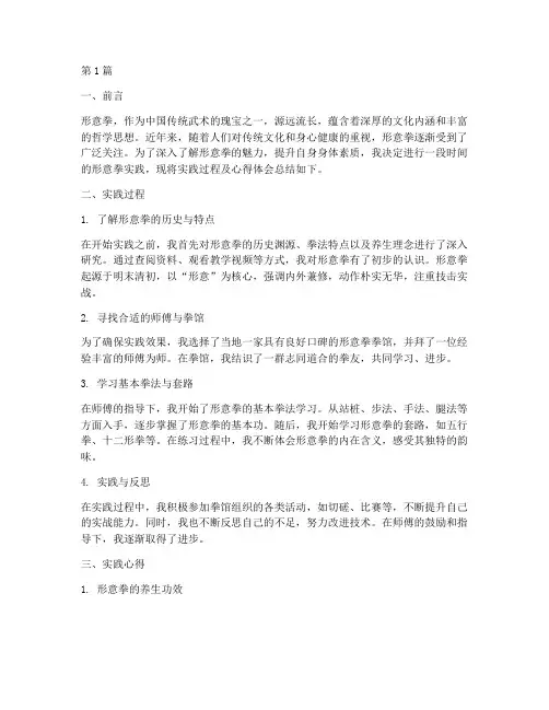 形意拳实践报告(2篇)