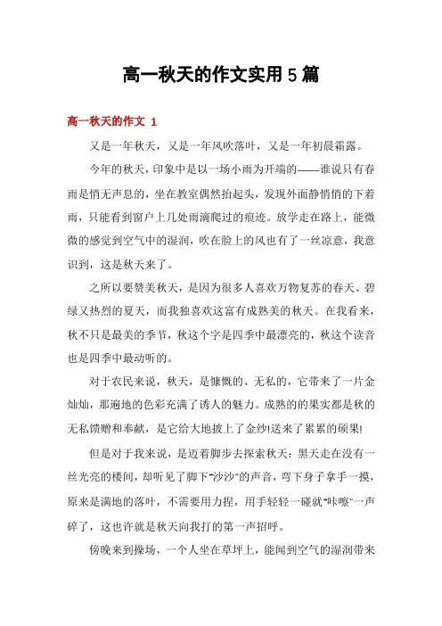 高一秋天的作文实用5篇